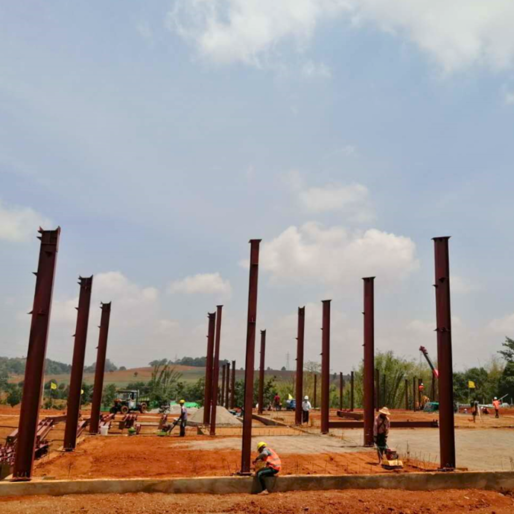 H-Section Wide Flange Column Erection