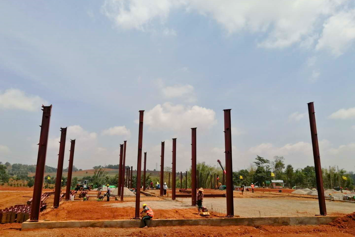 ctc-tea-factory-aung-pan-steel-structure-colum-installation