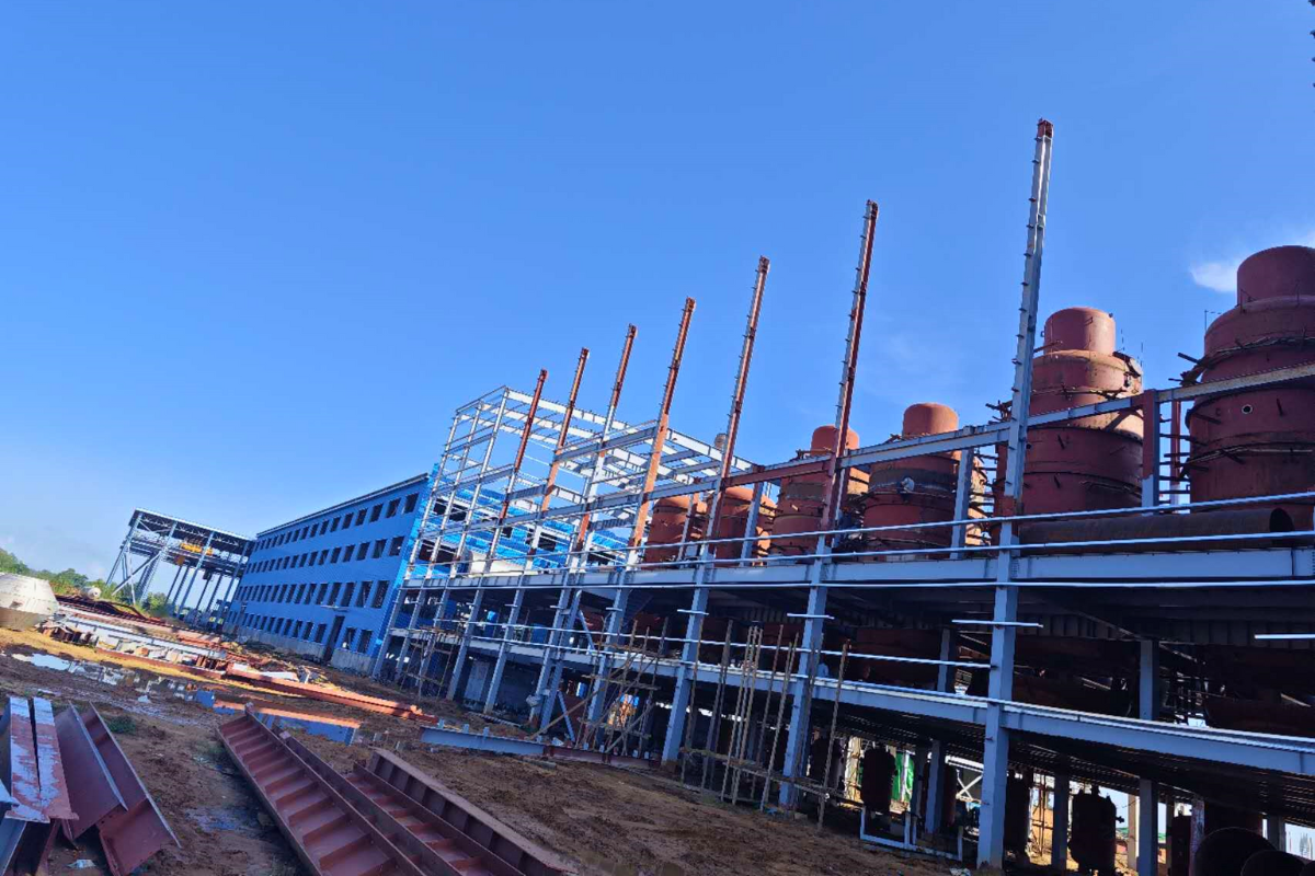 myanmar-ever-green-sugar-company-limited-factory-sagaing-cleaning-section-steel-structure-building-front-view