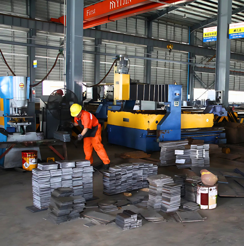 myanmar-yi-jin-steel-structure-production-factory-plate-shearing-machine-area