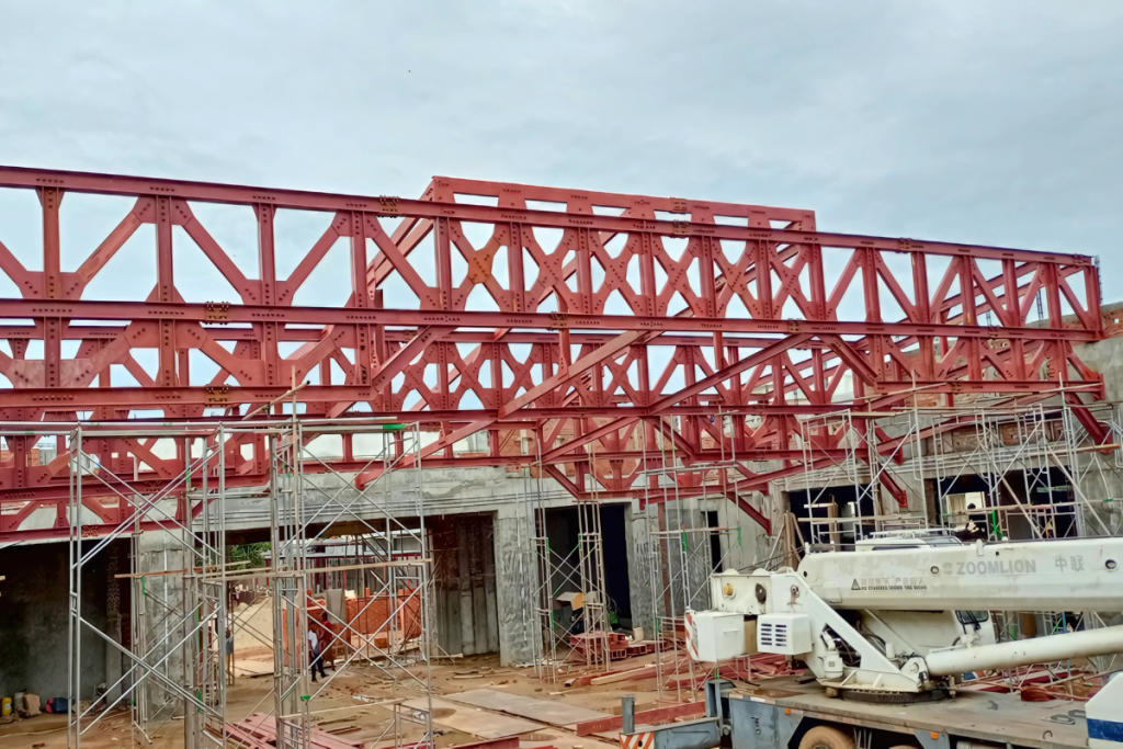 university-wisdom-land-convocation-hall-steel-structure-installation-canopy-member-hlegu-yangon