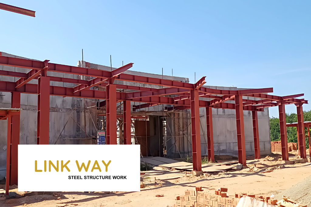 university-wisdom-land-link-way-steel-structure-h-beam-installation-T-member-hlegu-yangon-myanmar-myanmar-yi-jin-steel-structure-companuy-limited