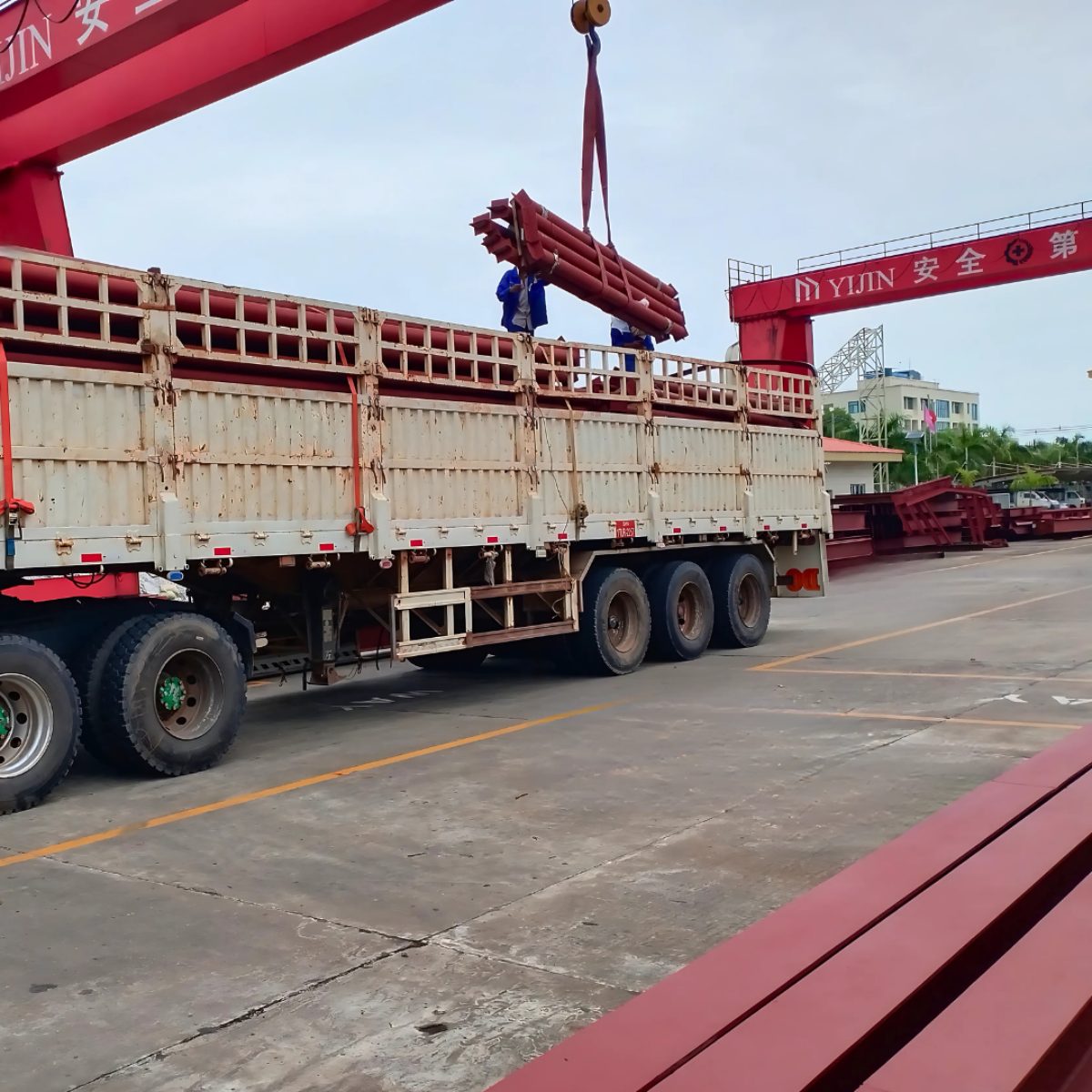 Myanmar Yi Jin Steel Structure Components Logistic Process