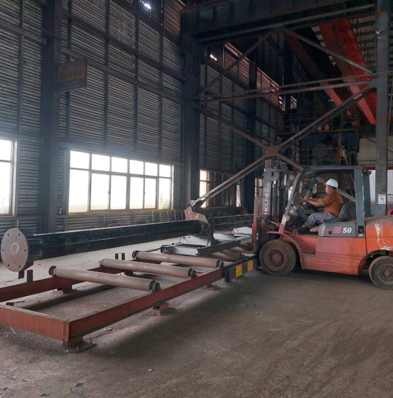 Pipe Column Blasting Process