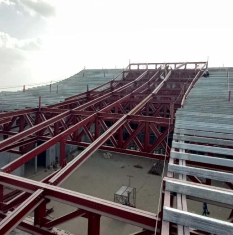 Trust Rafter Erection Project Arial View