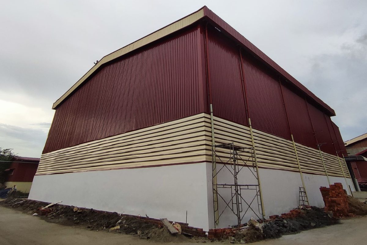 Steel structure warehouse construction by Myanmar Yi Jin for Paragon Printing Manufacturing Company Limited