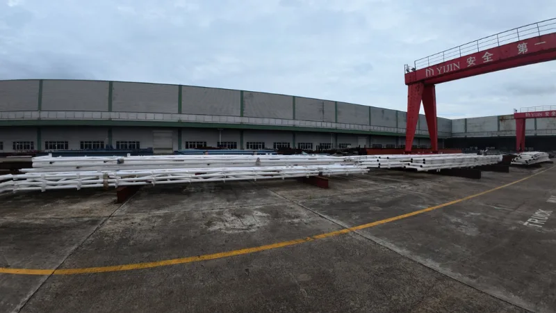 Construction site area prepared for steel frame roof structure erection at Dagon University Recreation Center